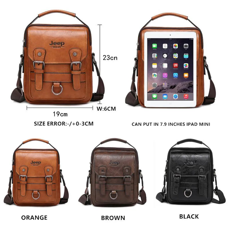 Men's Large Capacity Leather Messenger Bag