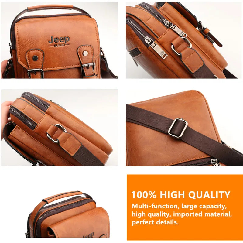 Men's Large Capacity Leather Messenger Bag