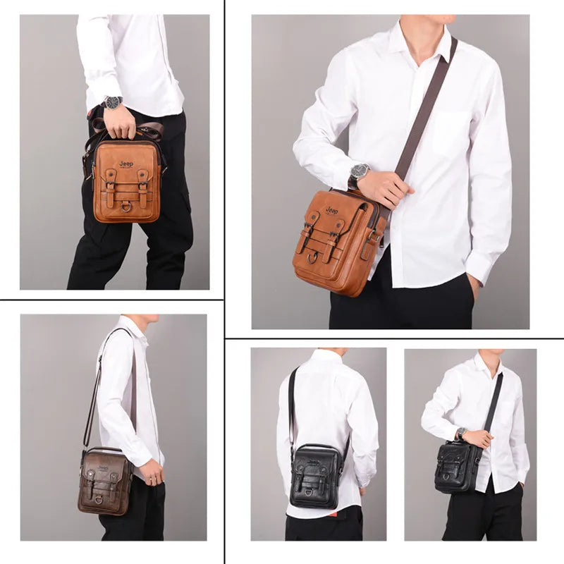 Men's Large Capacity Leather Messenger Bag