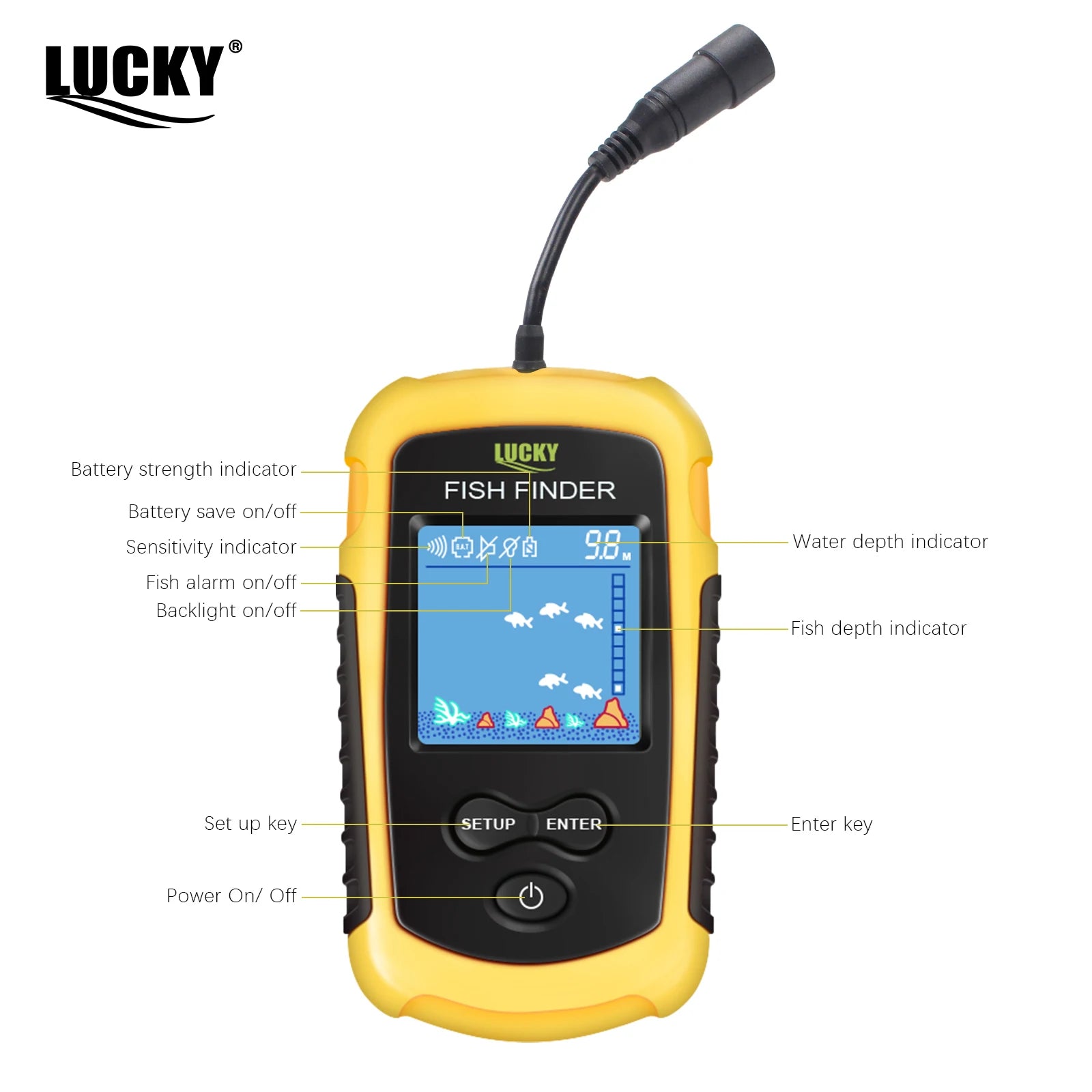 Portable Fish Finder with Sonar & Depth Alarm