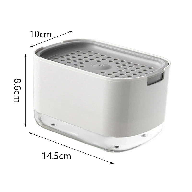 Soap Dispenser with Built-In Sponge Holder