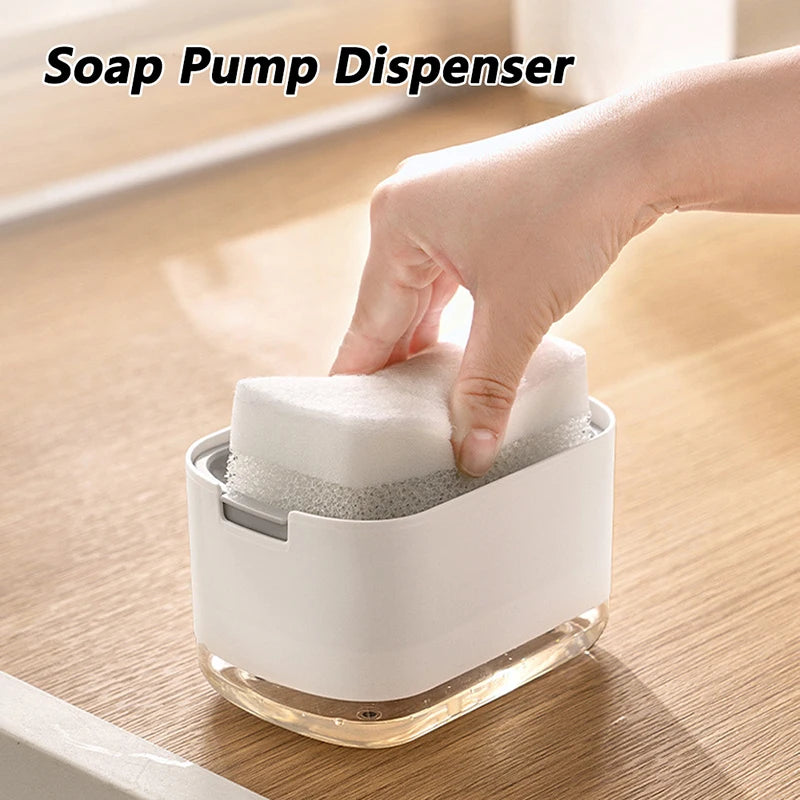 Soap Dispenser with Built-In Sponge Holder