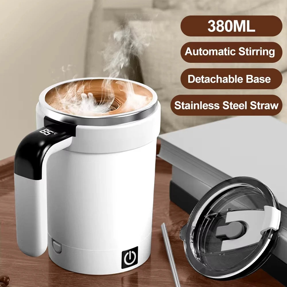 Self-Stirring Magnetic Mug with LED Temperature Display