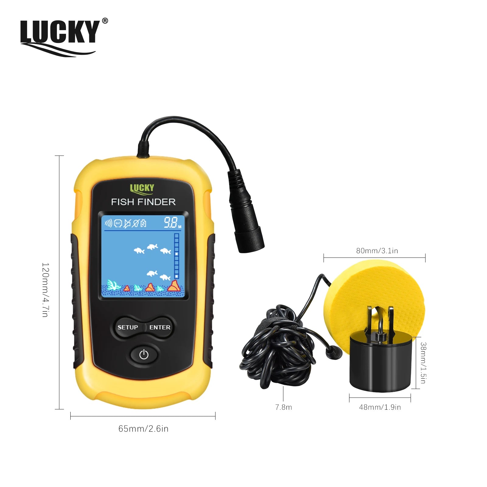 Portable Fish Finder with Sonar & Depth Alarm