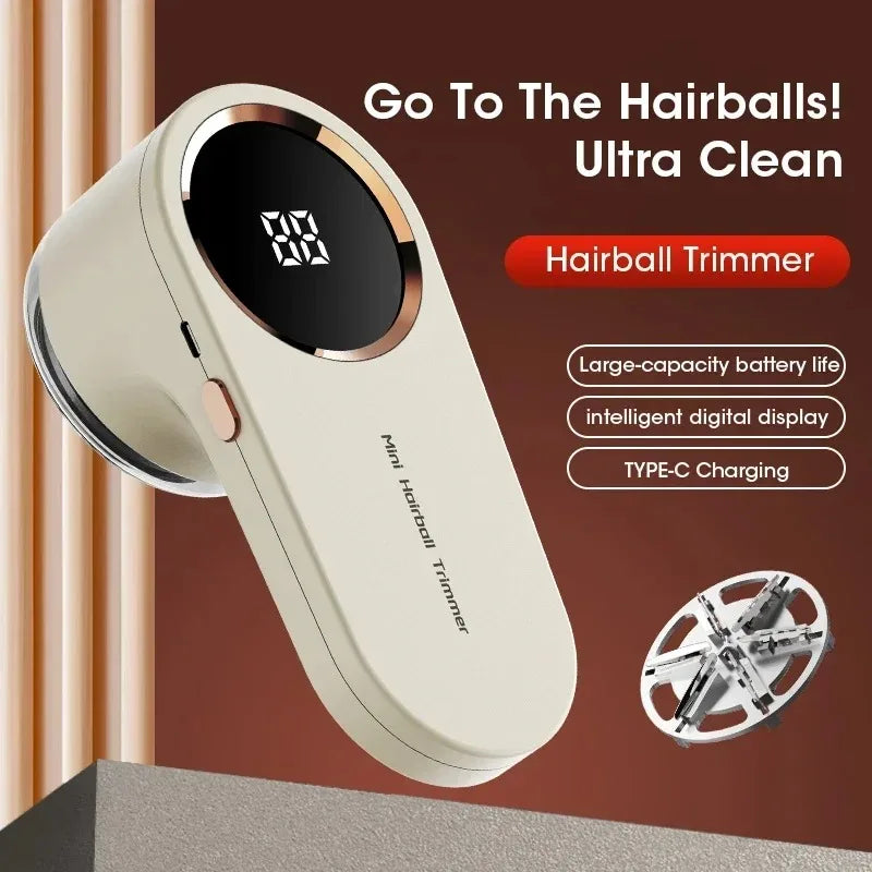 Electric Lint Remover with LED Display — USB Rechargeable
