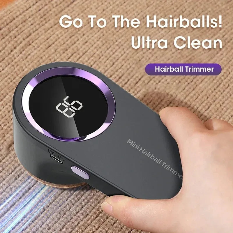 Electric Lint Remover with LED Display — USB Rechargeable