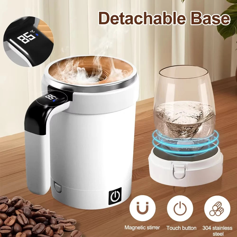Self-Stirring Magnetic Mug with LED Temperature Display